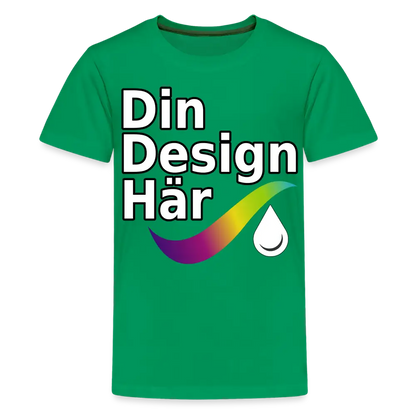 Designa Premium-t-shirt Tonåring Kelly Grön / 146/152 (10 Years) - Designa Och Tryck Online