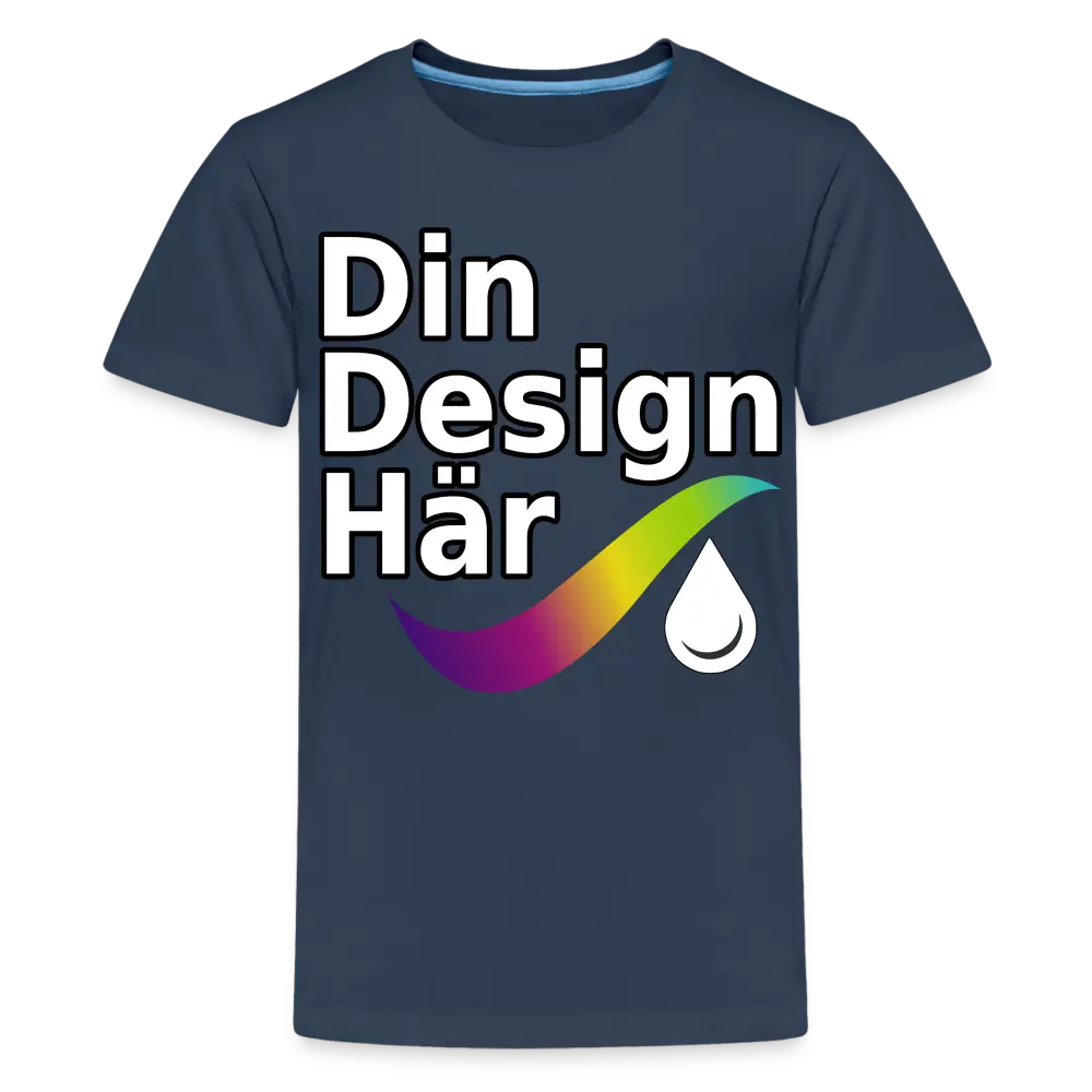 Designa Premium-t-shirt Tonåring Marin / 146/152 (10 Years) - Designa Och Tryck Online