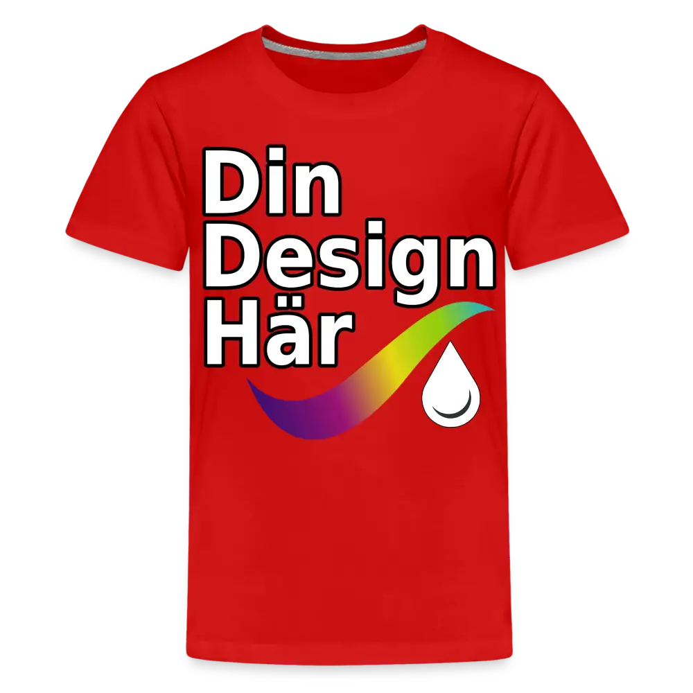 Designa Premium-t-shirt Tonåring Röd / 146/152 (10 Years) - Designa Och Tryck Online