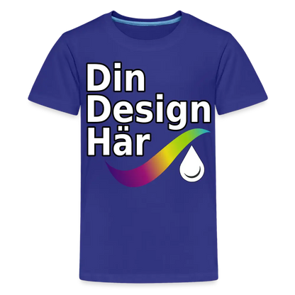 Designa Premium-t-shirt Tonåring Kungsblått / 146/152 (10 Years) - Designa Och Tryck Online