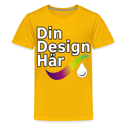 Designa Premium-t-shirt Tonåring Solgul / 146/152 (10 Years) - Designa Och Tryck Online