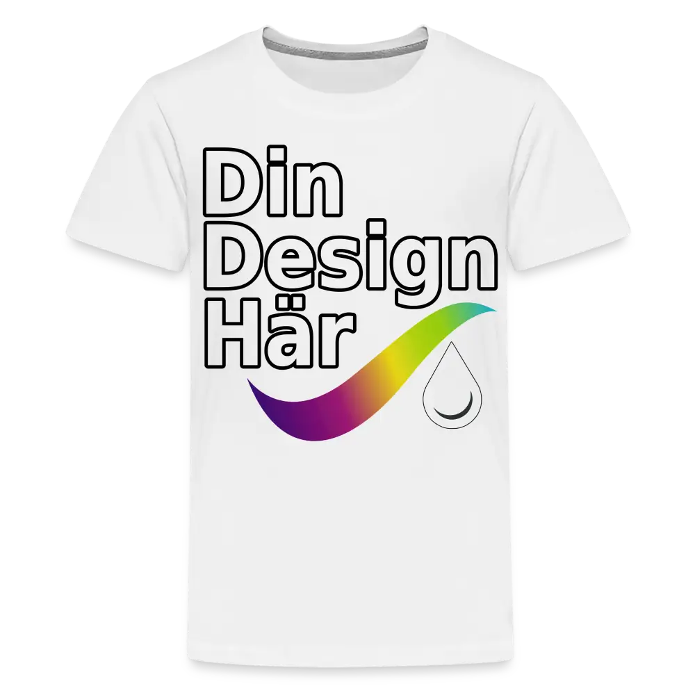 Designa Premium-t-shirt Tonåring Vit / 146/152 (10 Years) - Designa Och Tryck Online
