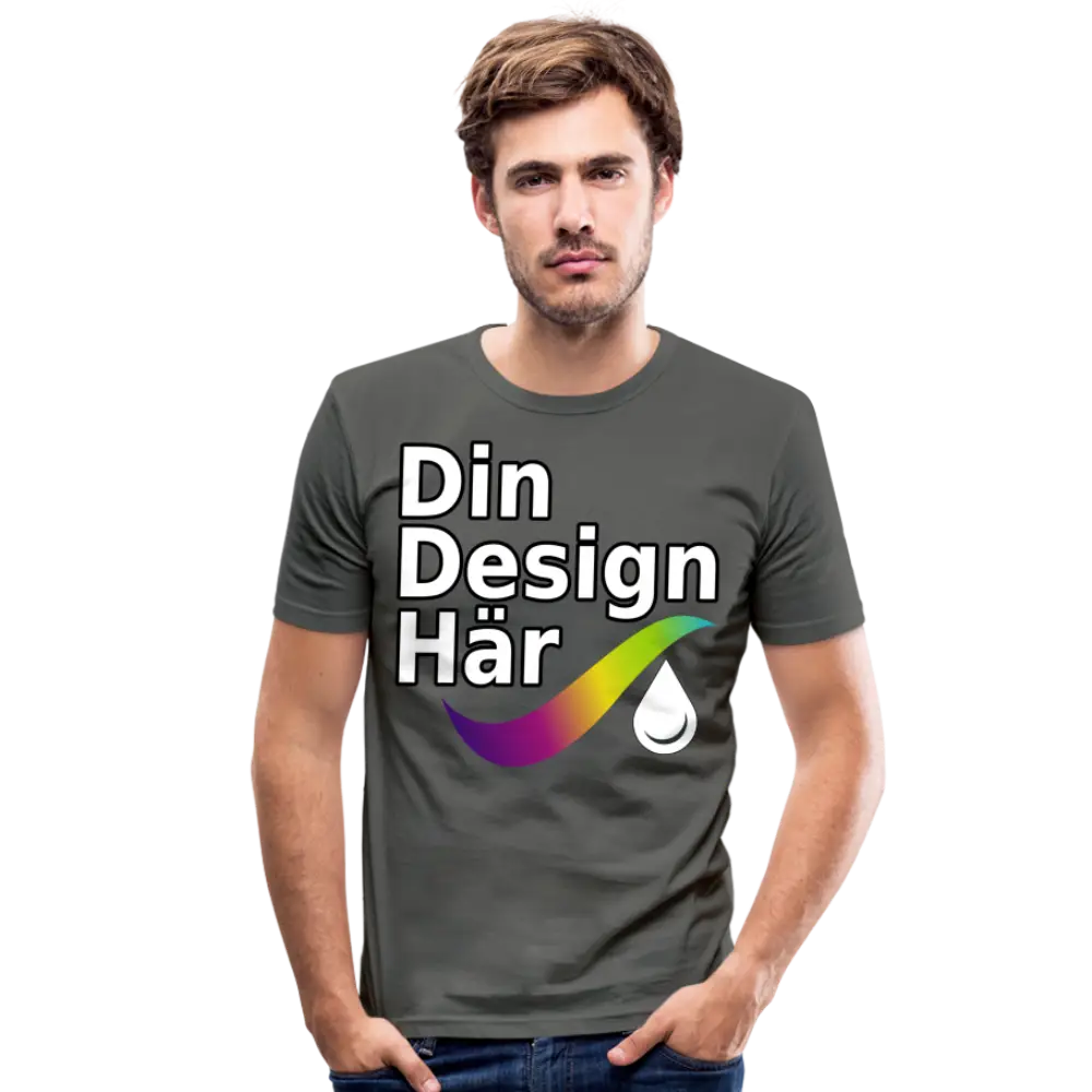Designa Slim Fit T-shirt Herr Grafitgrå / s - Designa Och Tryck Online