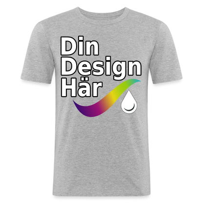 Designa Slim Fit T-shirt Herr Gråmelerad / s - Designa Och Tryck Online