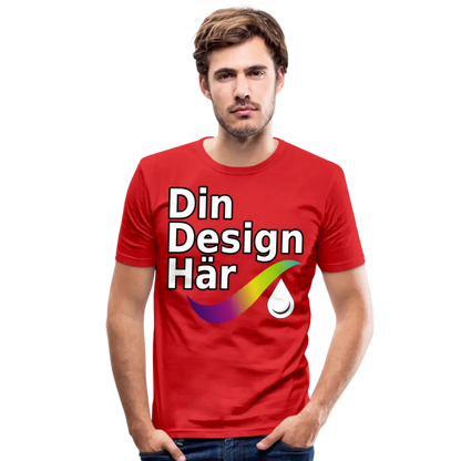 Designa Slim Fit T-shirt Herr Röd / s - Designa Och Tryck Online