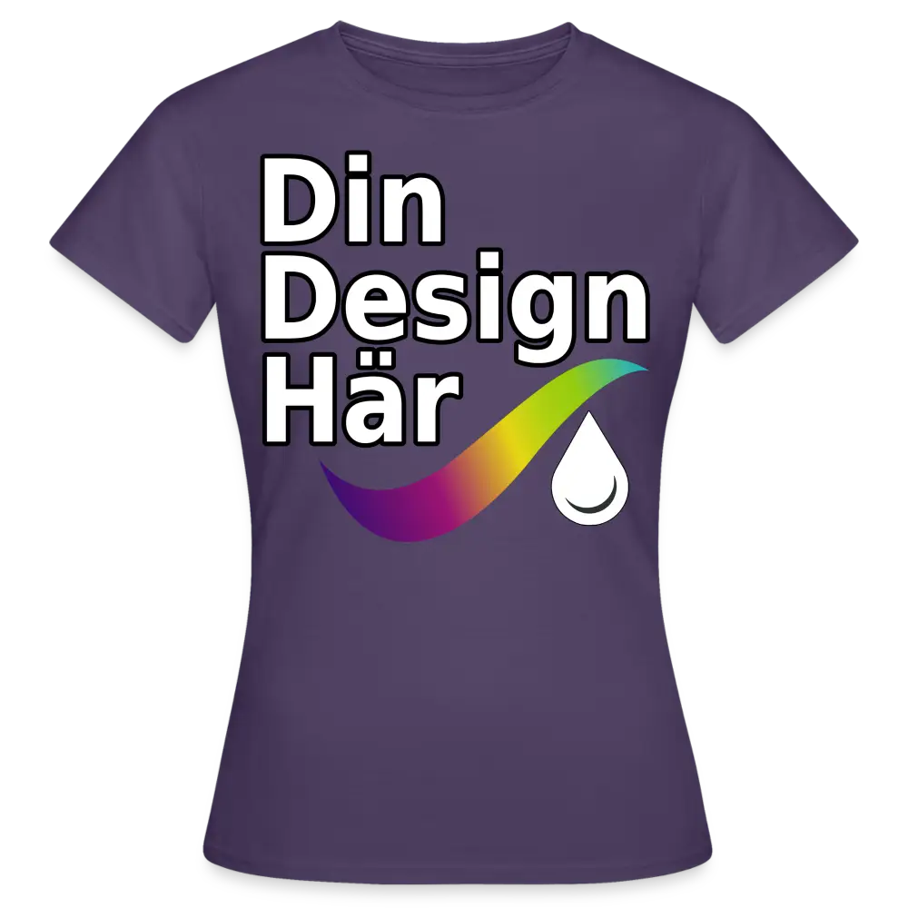 Designa T-shirt Dam Mörklila / s - Designa Och Tryck Online