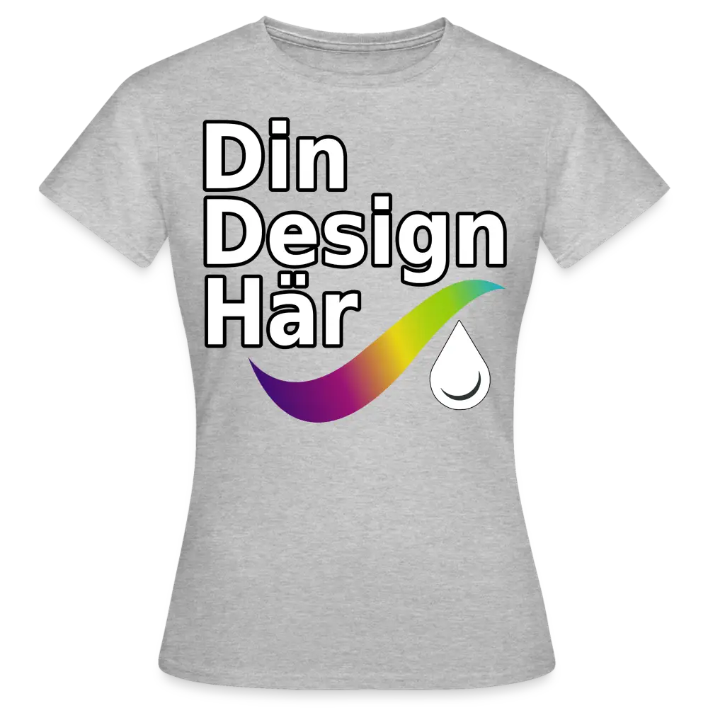 Designa T-shirt Dam Gråmelerad / s - Designa Och Tryck Online