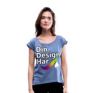 T-shirt Med Upprullade ärmar Dam - Heather Denim / s