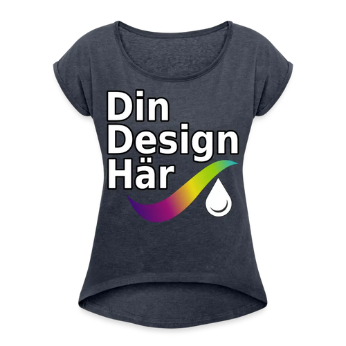 T-shirt Med Upprullade ärmar Dam - Heather Navy / s