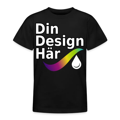Designa T-shirt Tonåring Svart / 134/146 (9-11 Years) - Designa Och Tryck Online