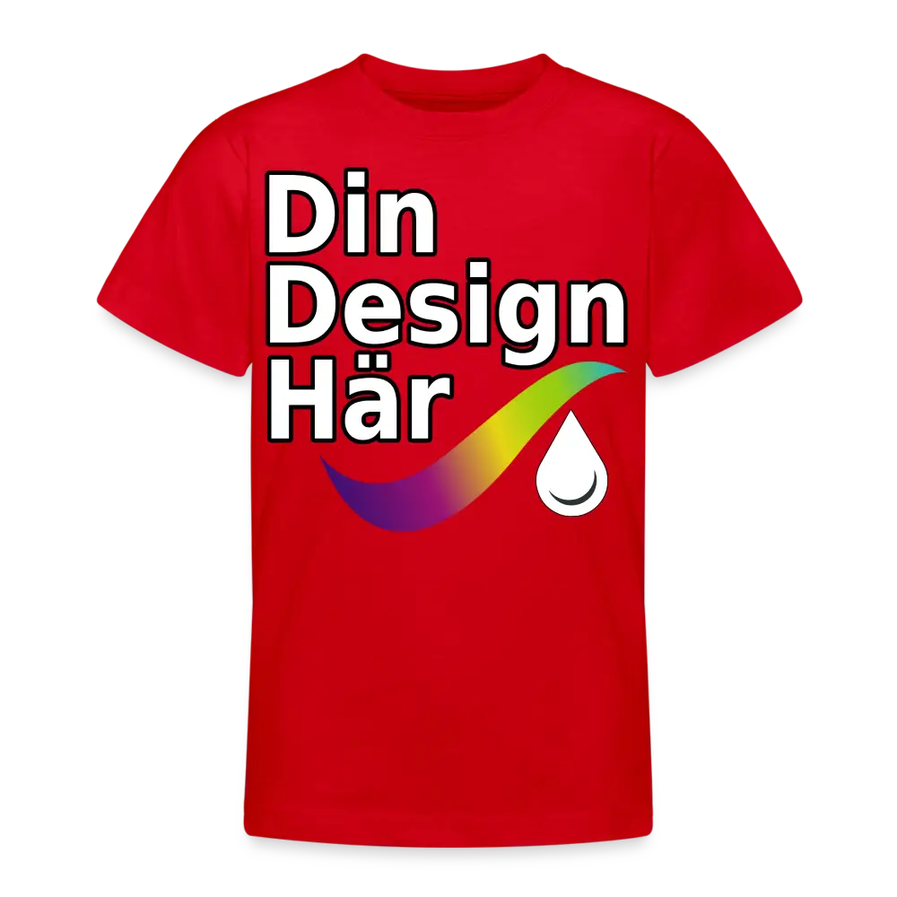 Designa T-shirt Tonåring Röd / 134/146 (9-11 Years) - Designa Och Tryck Online