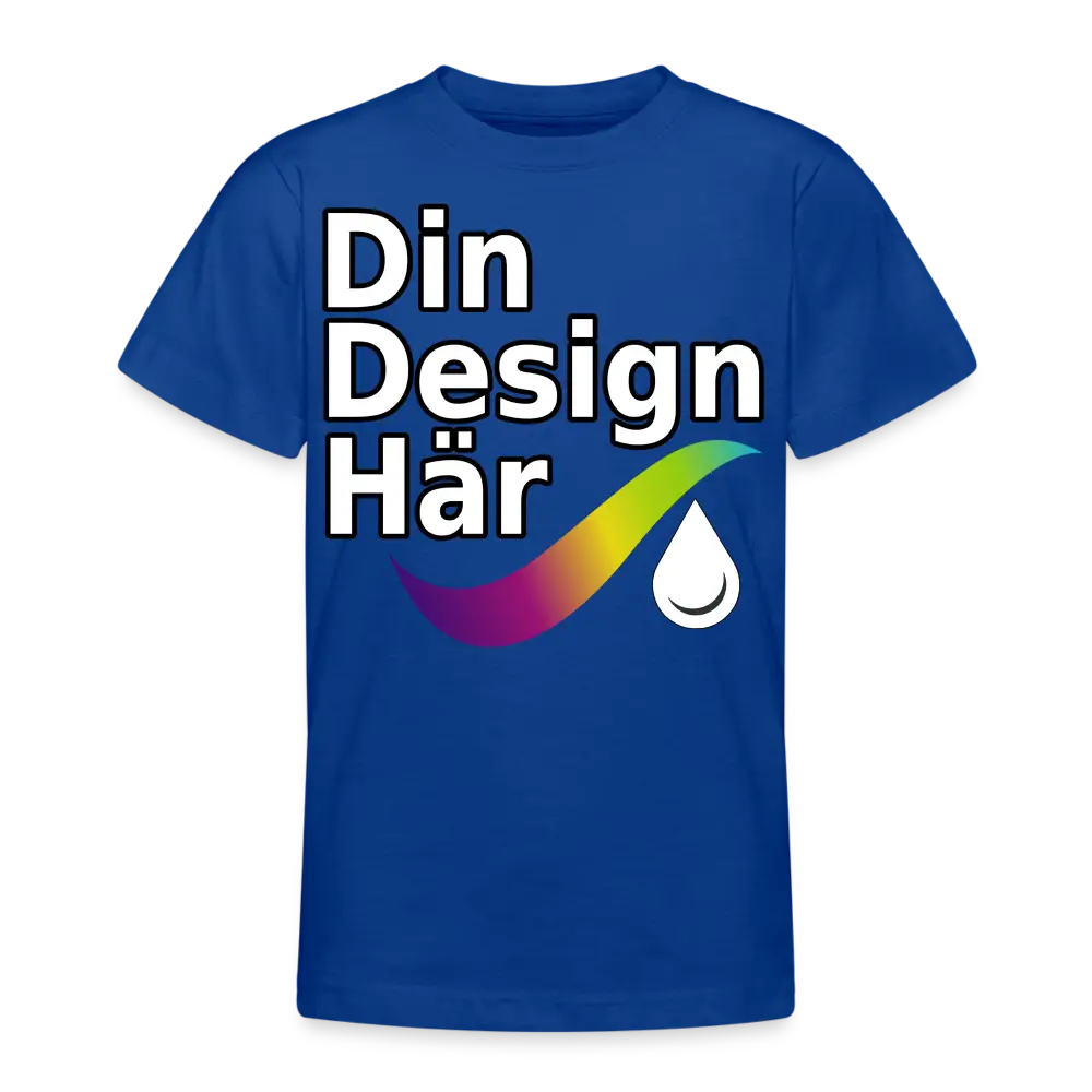 Designa T-shirt Tonåring Kungsblått / 134/146 (9-11 Years) - Designa Och Tryck Online