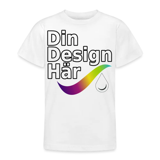 Designa T-shirt Tonåring Vit / 134/146 (9-11 Years) - Designa Och Tryck Online