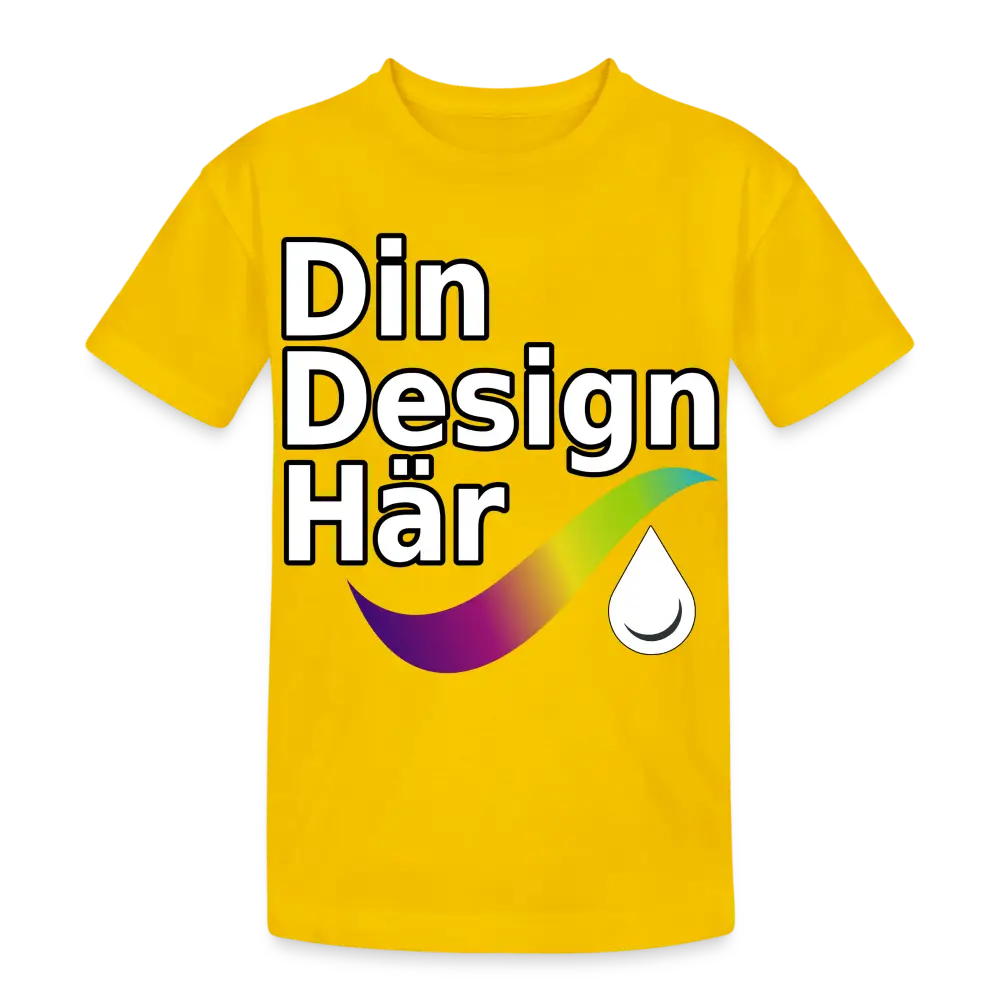 Designa Tung Bomulls-t-shirt Barn ägggul / Xs (140/152) - Designa Och Tryck Online