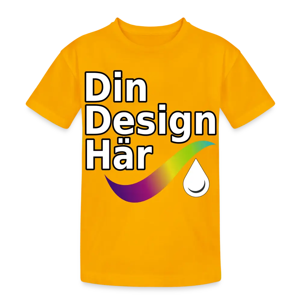 Designa Tung Bomulls-t-shirt Barn Guld / Xs (140/152) - Designa Och Tryck Online