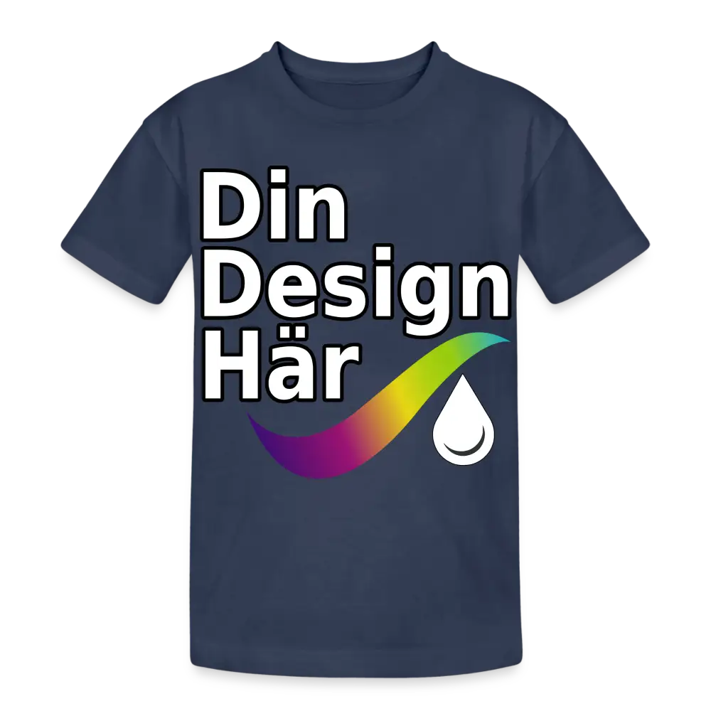 Designa Tung Bomulls-t-shirt Barn Marin / Xs (140/152) - Designa Och Tryck Online