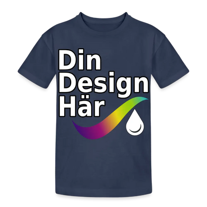 Designa Tung Bomulls-t-shirt Barn Marin / Xs (140/152) - Designa Och Tryck Online