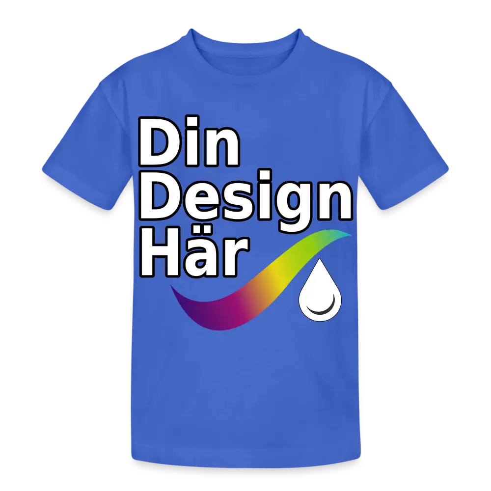 Designa Tung Bomulls-t-shirt Barn Kungsblått / Xs (140/152) - Designa Och Tryck Online