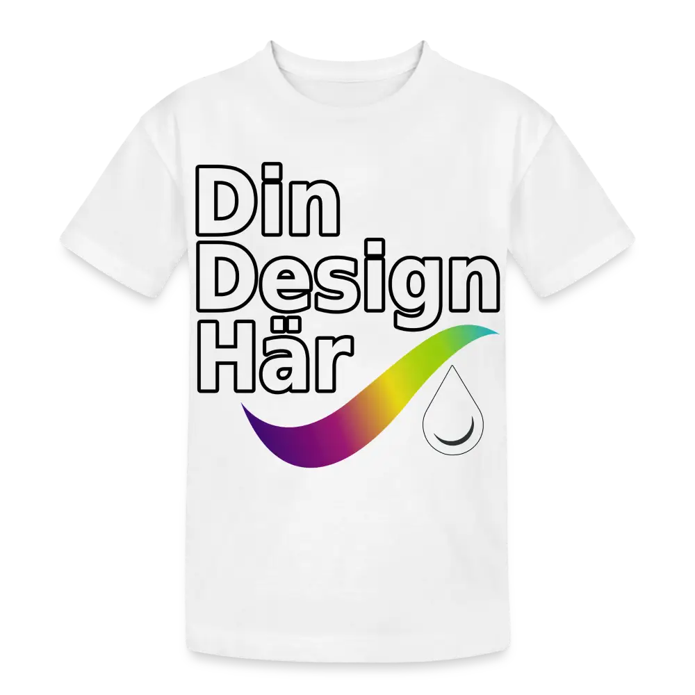Designa Tung Bomulls-t-shirt Barn Vit / Xs (140/152) - Designa Och Tryck Online