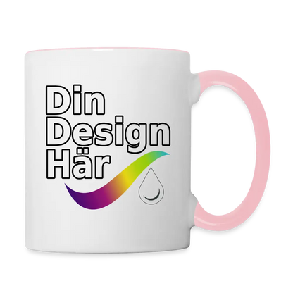Designa Tvåfärgad Mugg Vit/rosa - Designa Och Tryck Online