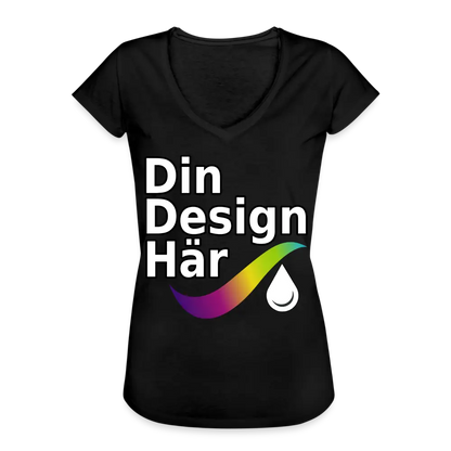 Designa Vintage-t-shirt Dam Svart / s - Designa Och Tryck Online