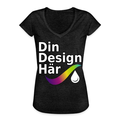 Designa Vintage-t-shirt Dam Kolgrå / s - Designa Och Tryck Online
