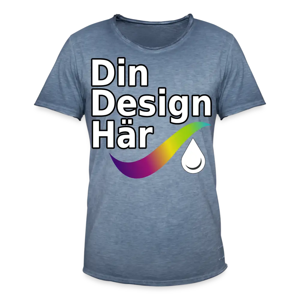 Designa Vintage-t-shirt Herr Vintage Denim / s - Designa Och Tryck Online