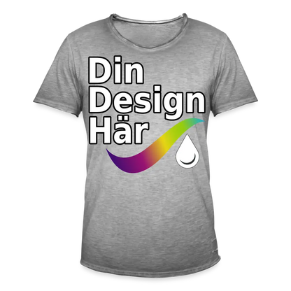 Designa Vintage-t-shirt Herr Vintage Grå / s - Designa Och Tryck Online